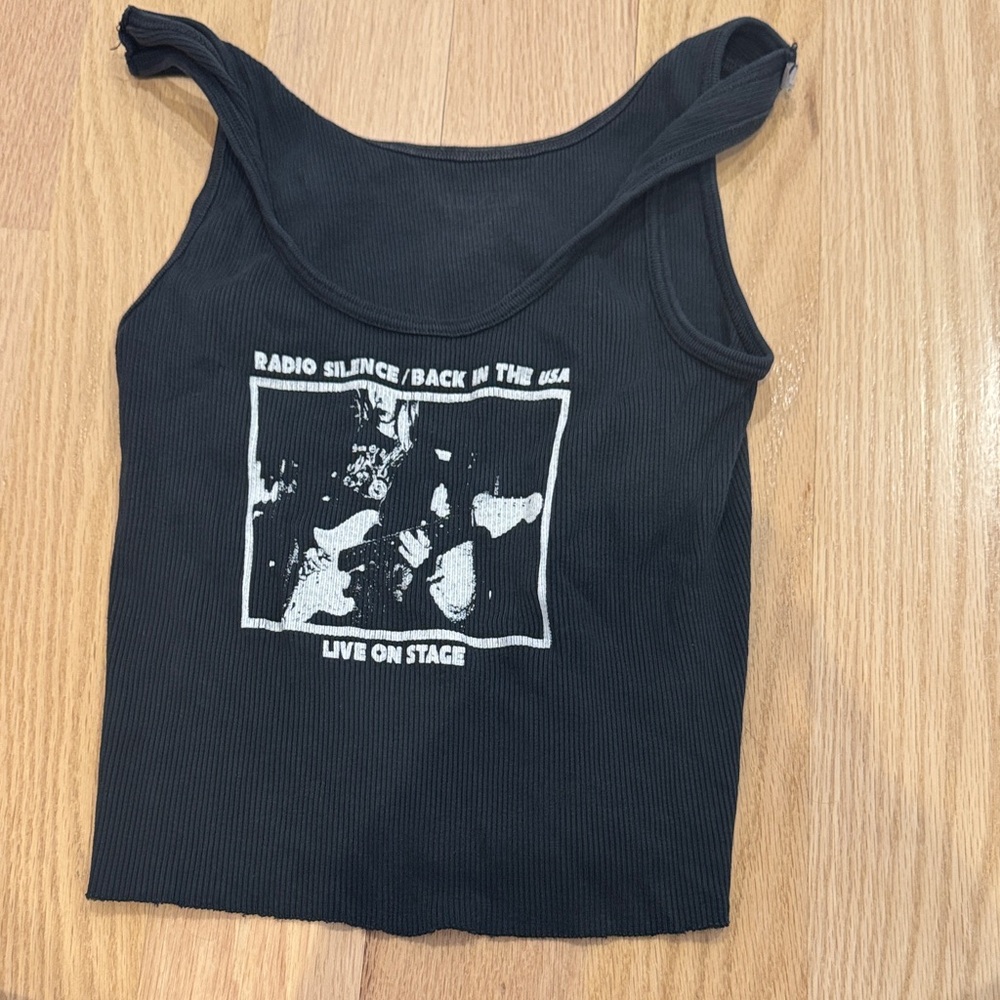 Brandy Melville John Galt black ribbed tank